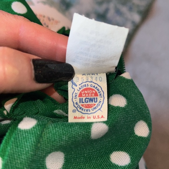 Vintage green & white polka dot dress 1974-1983 size 10 - Picture 6 of 6